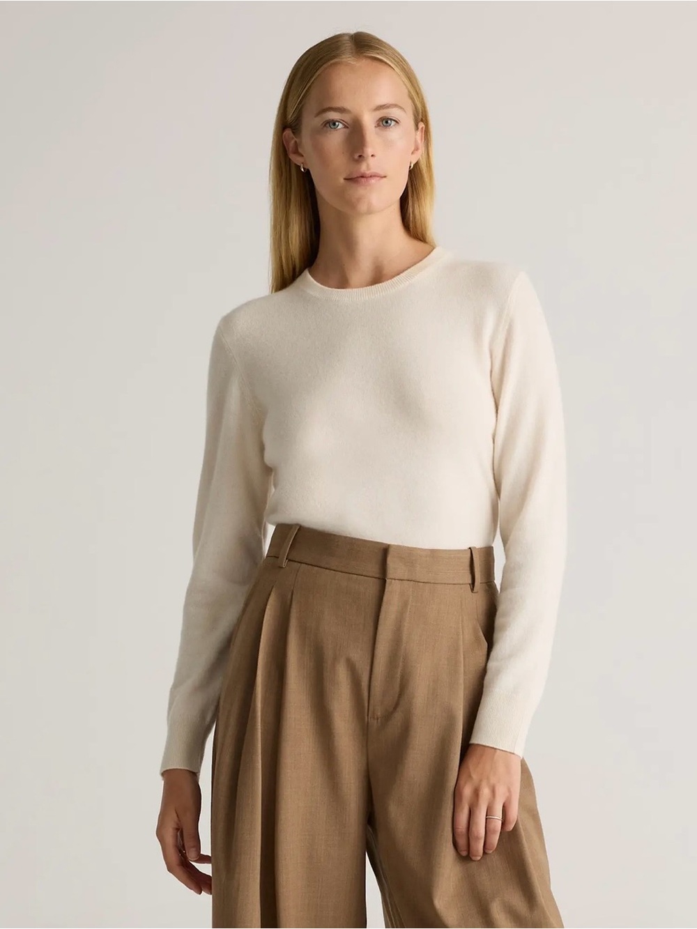 NWT Quince Mongolian Cashmere Crewneck Sweater - Ivory Small